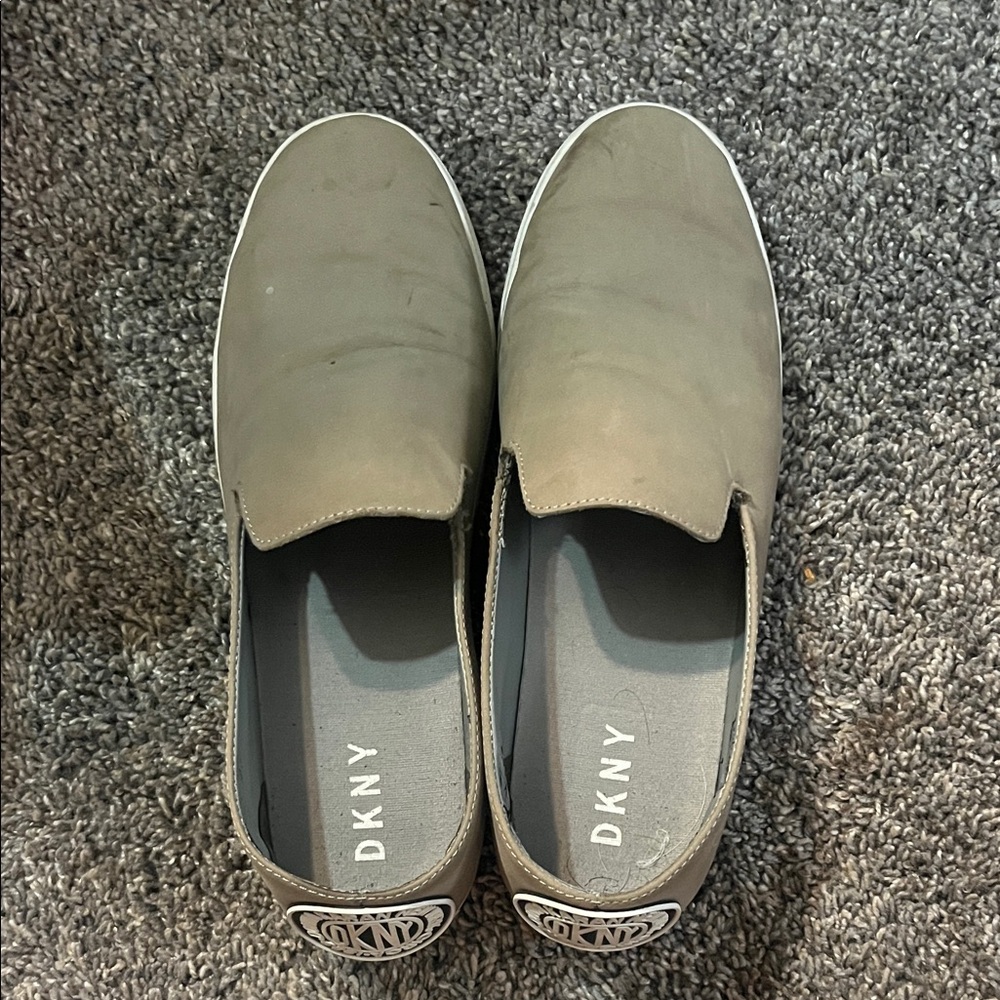 DKNY Slip-On Sneakers in Taupe with Logo Emblem